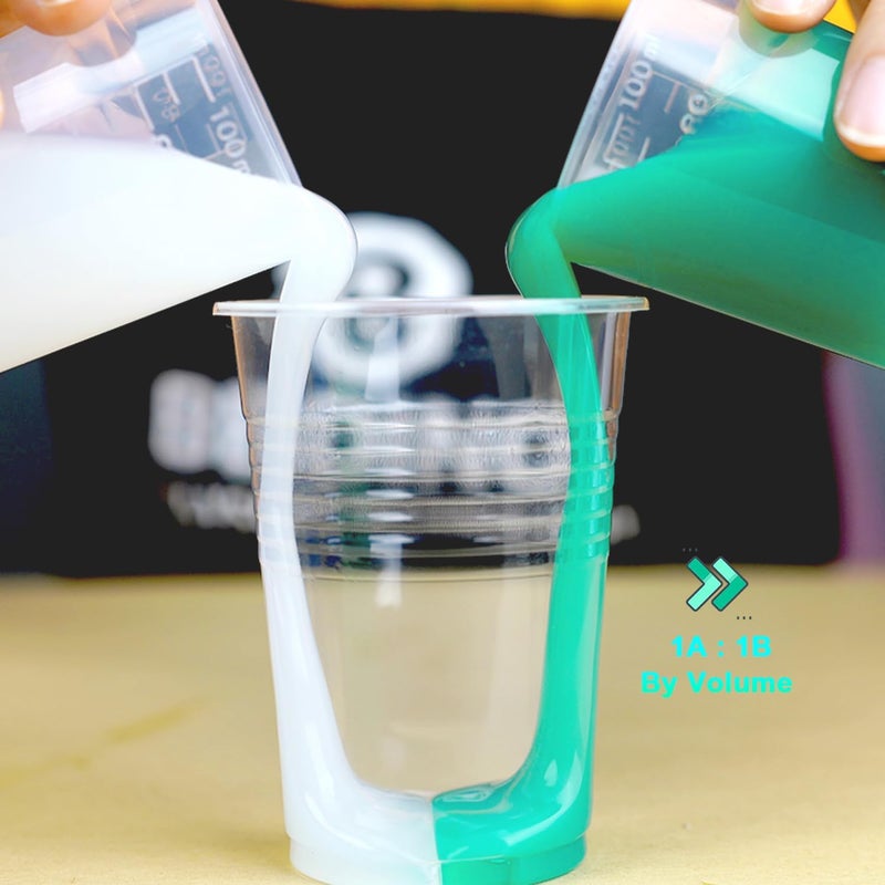 BBDINO Silicone Mold Making Kit, Super Elastic Jade Green Silicone, 1Gallon/140.8Oz, Ideal for Casting 3D Resin Molds & Silicone Molds, 1A:1B Mix Ratio - Image 2